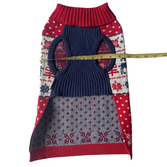 Dog Sweater - Vintage Vibe Holiday Reindeers Blueberry Pet S/M - Picture 3 of 11